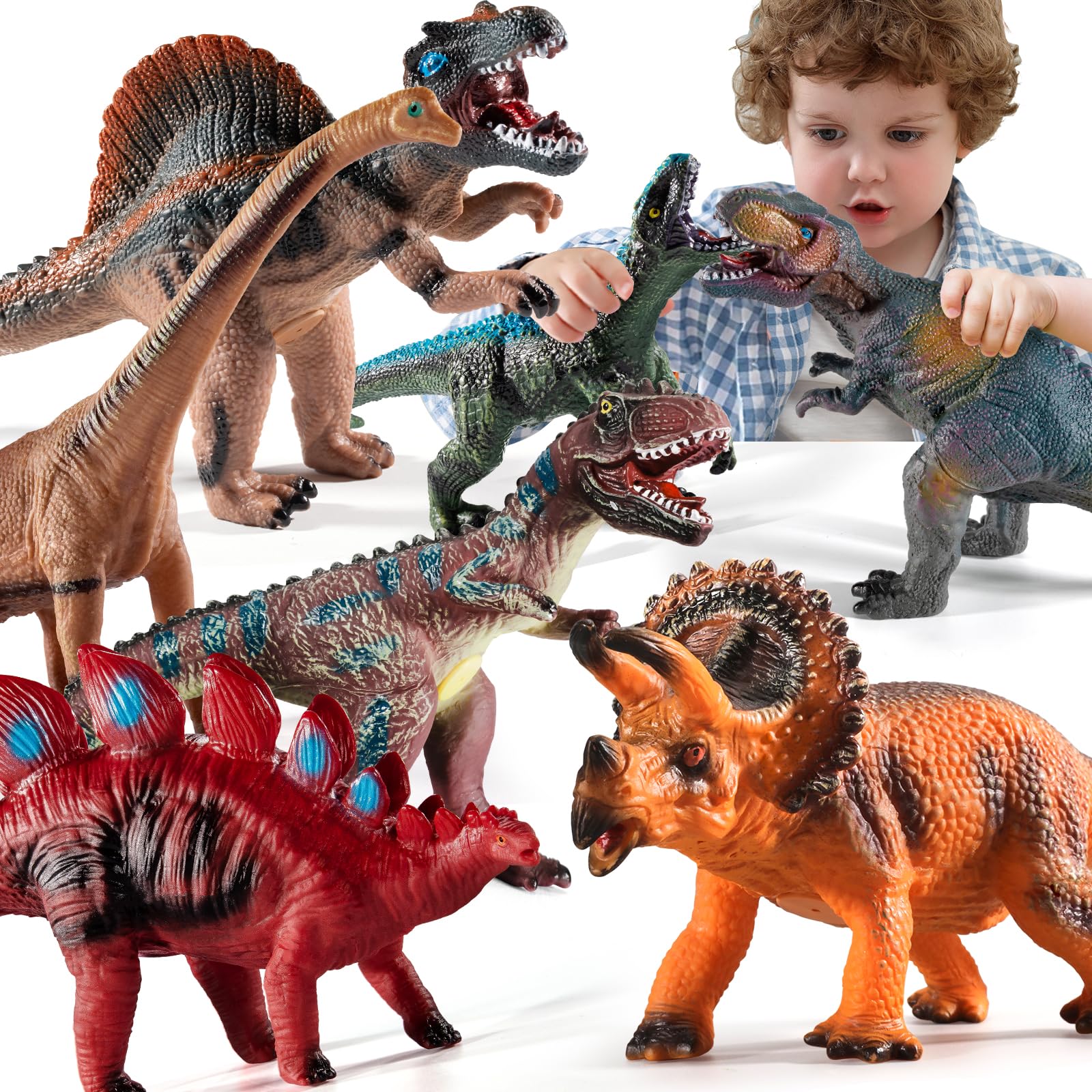 NIPLOOOW Tyrannosaurus Rex figure, durable jumbo toy for imaginative play.