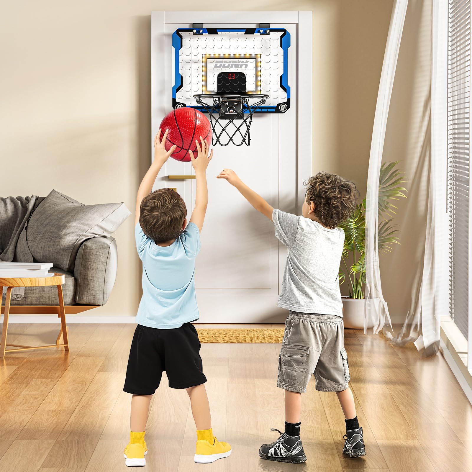 NIPLOOOW breakaway rim mini hoop for dunk practice and quick rebounds