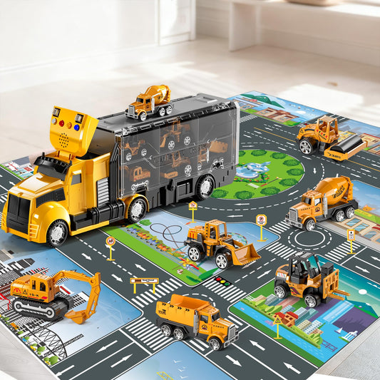 NIPLOOOW carrier truck with flip-top design enables easy insertion and removal of vehicles.