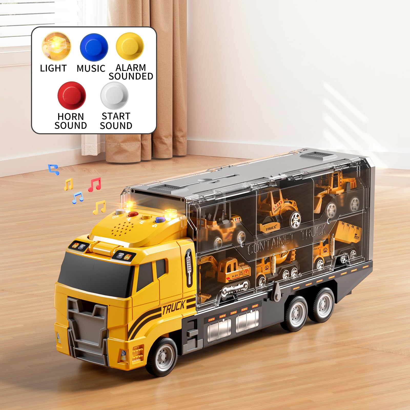NIPLOOOW excavator and cement truck for hands on construction play.