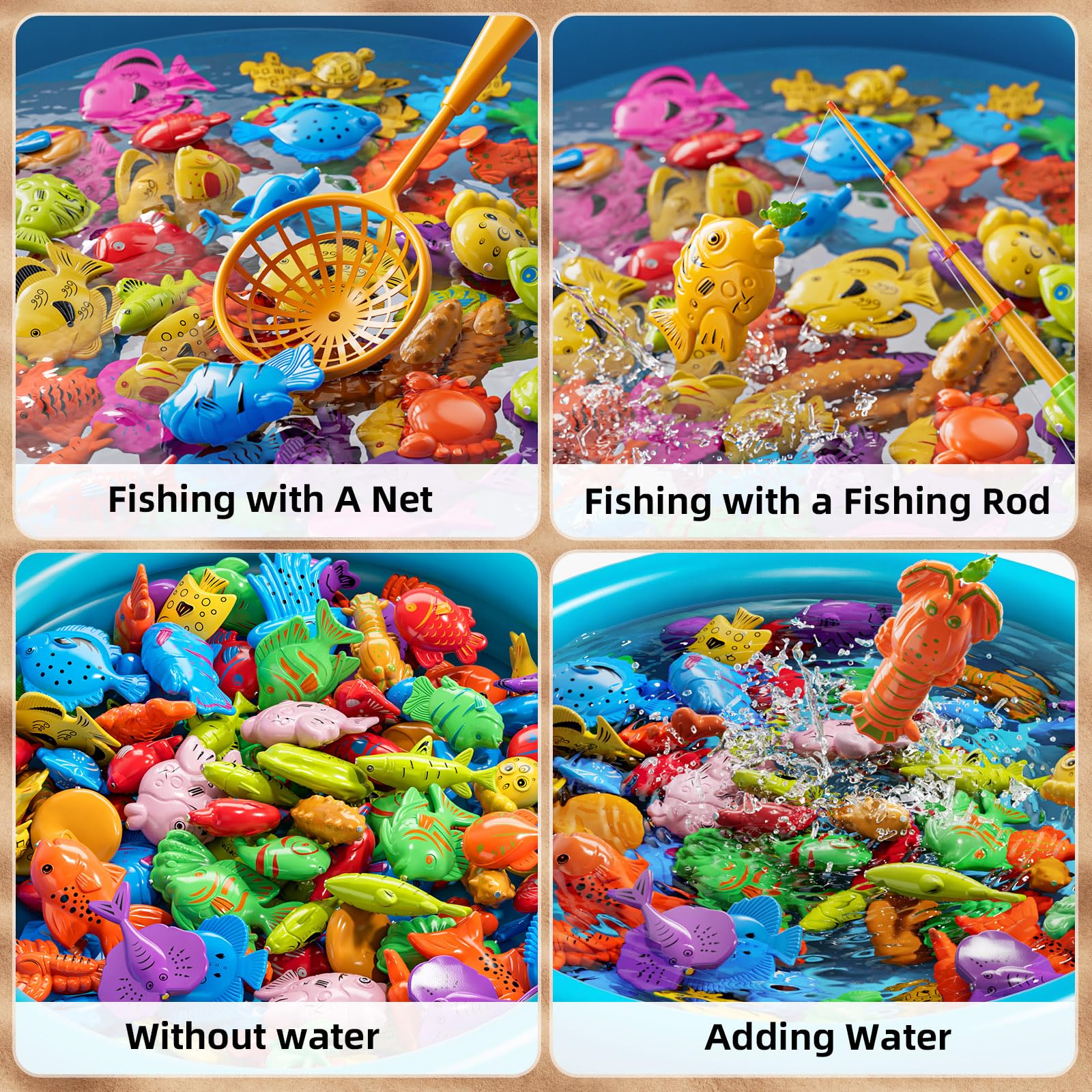 NIPLOOOW fishing nets for children support easy catching in indoor or outdoor play