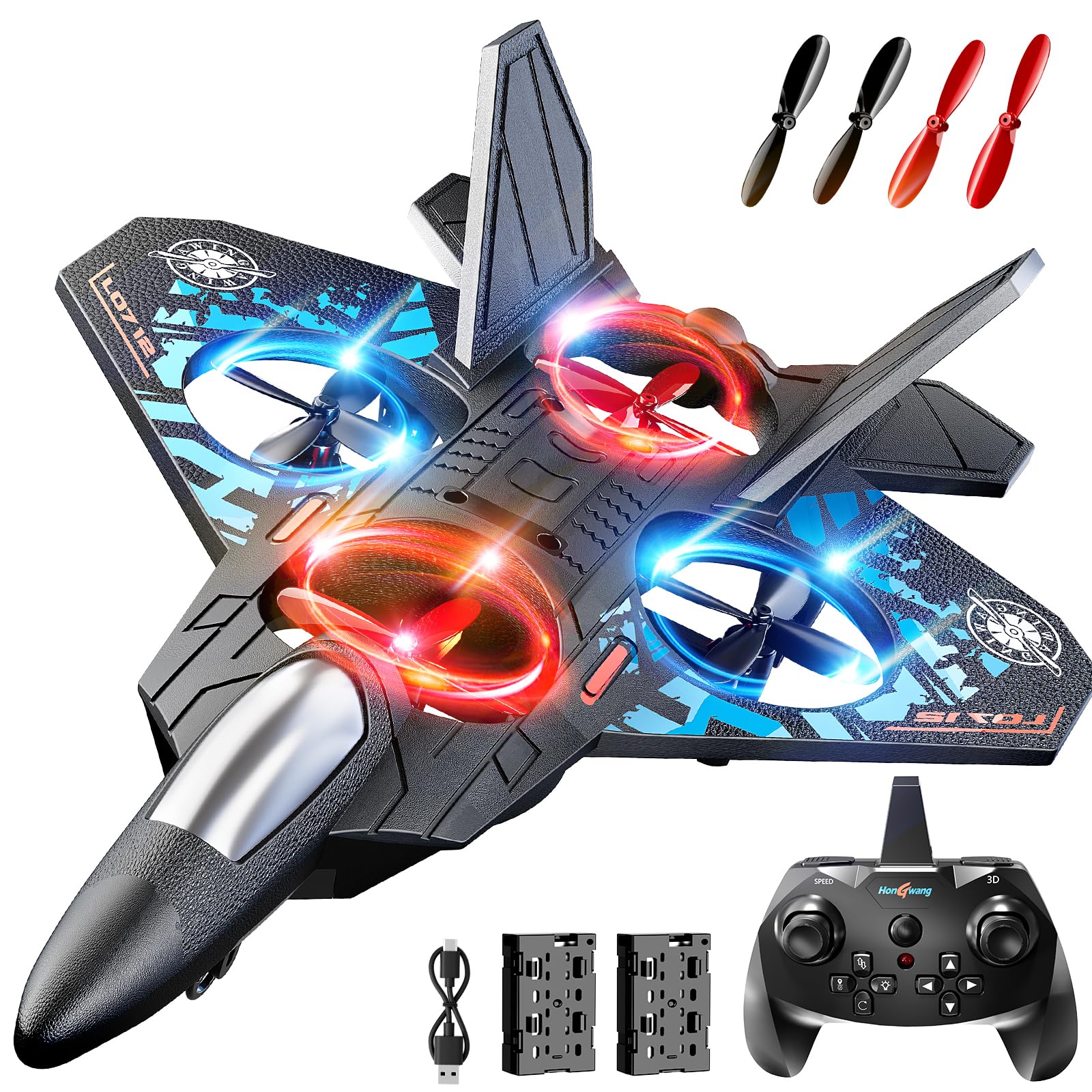 NIPLOOOW foam RC plane front view highlighting durable foam body for kids.
