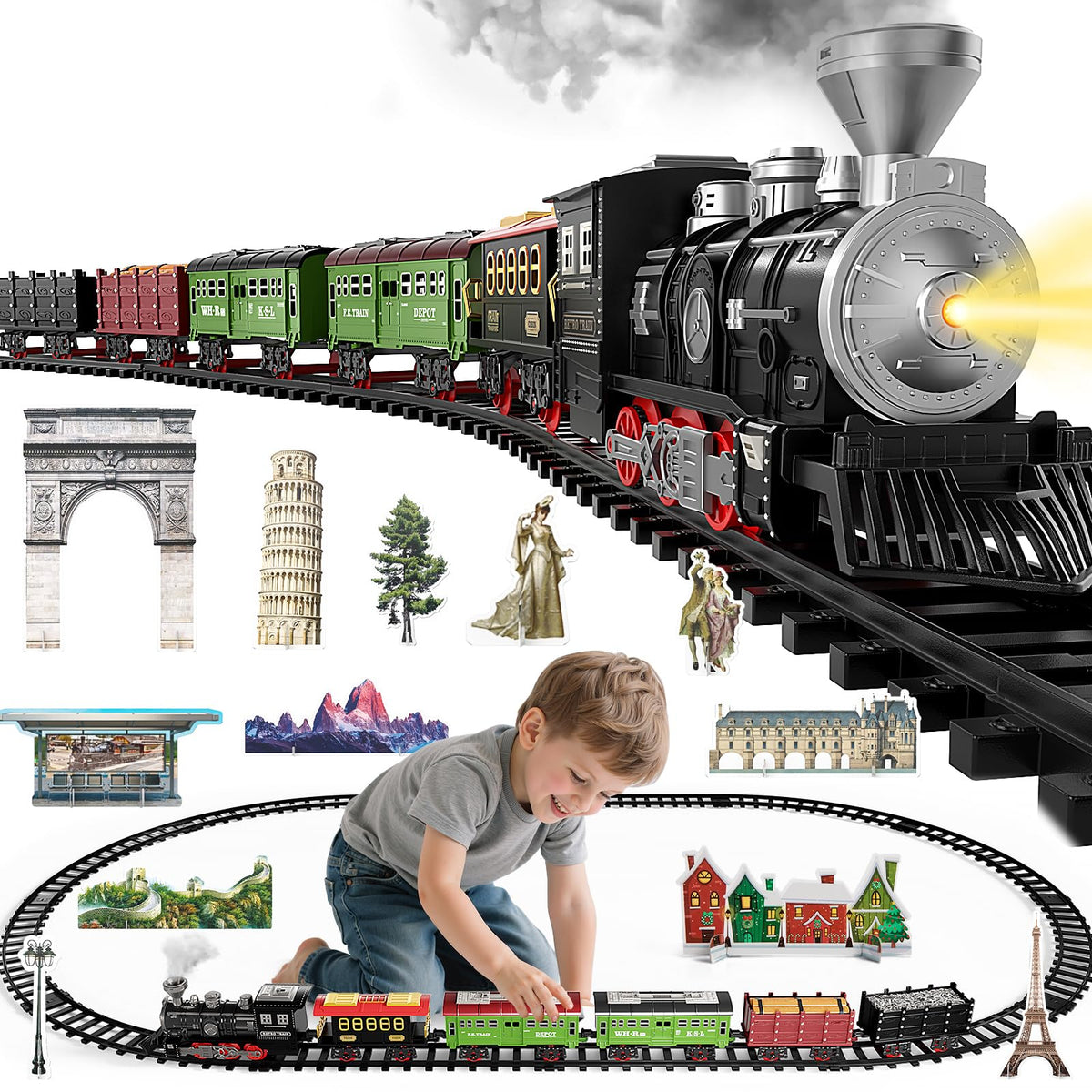NIPLOOOW large train set components ready for quick setup and playtime.