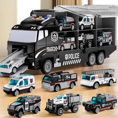 NIPLOOOW police truck set with play mat lights enhance imaginative play.