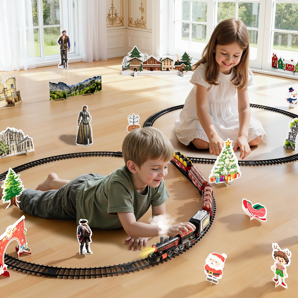 NIPLOOOW Train Set LED headlights create an authentic railway mood during playtime.