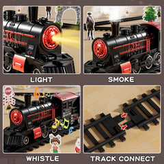 NIPLOOOW Train Set real smoke enhances festive display and atmosphere.