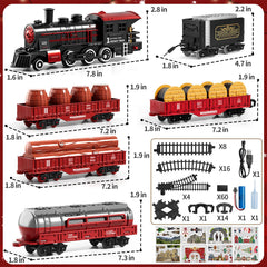NIPLOOOW train set carriages connect for creative layouts.