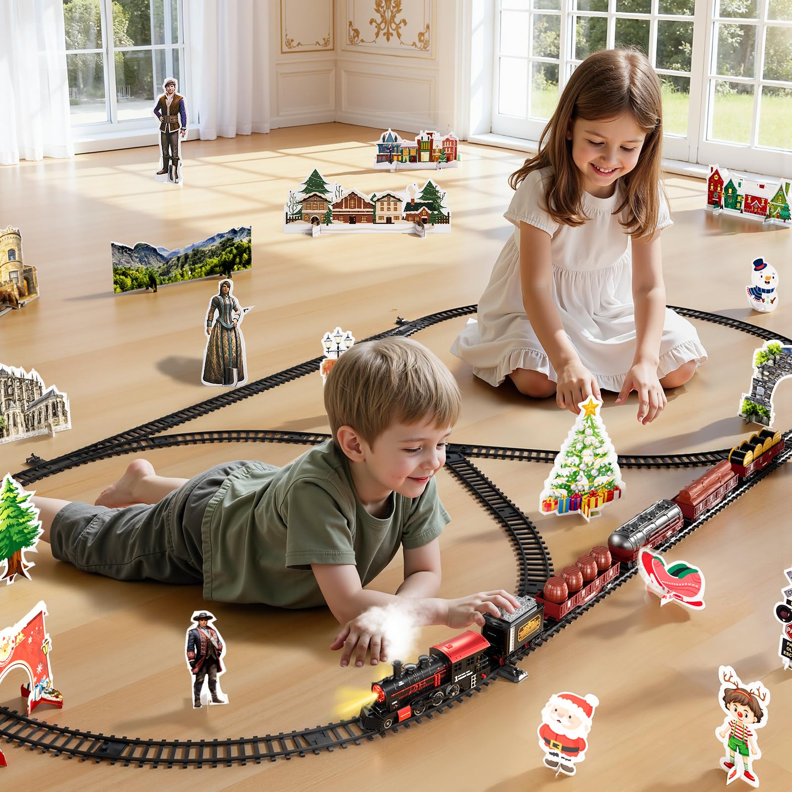 NIPLOOOW train set track layout demonstrates quick circular setups.