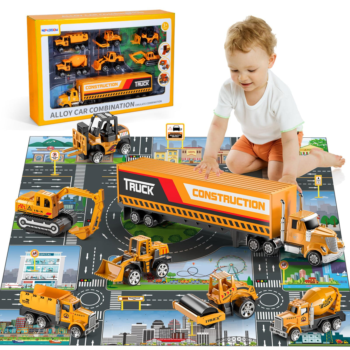 NIPLOOOW truck carrier toy for kids, boosts imaginative play and coordination.