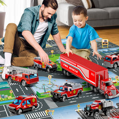 NIPLOOOW truck-carrier image highlights stacked play pieces for sequencing and rescue stories