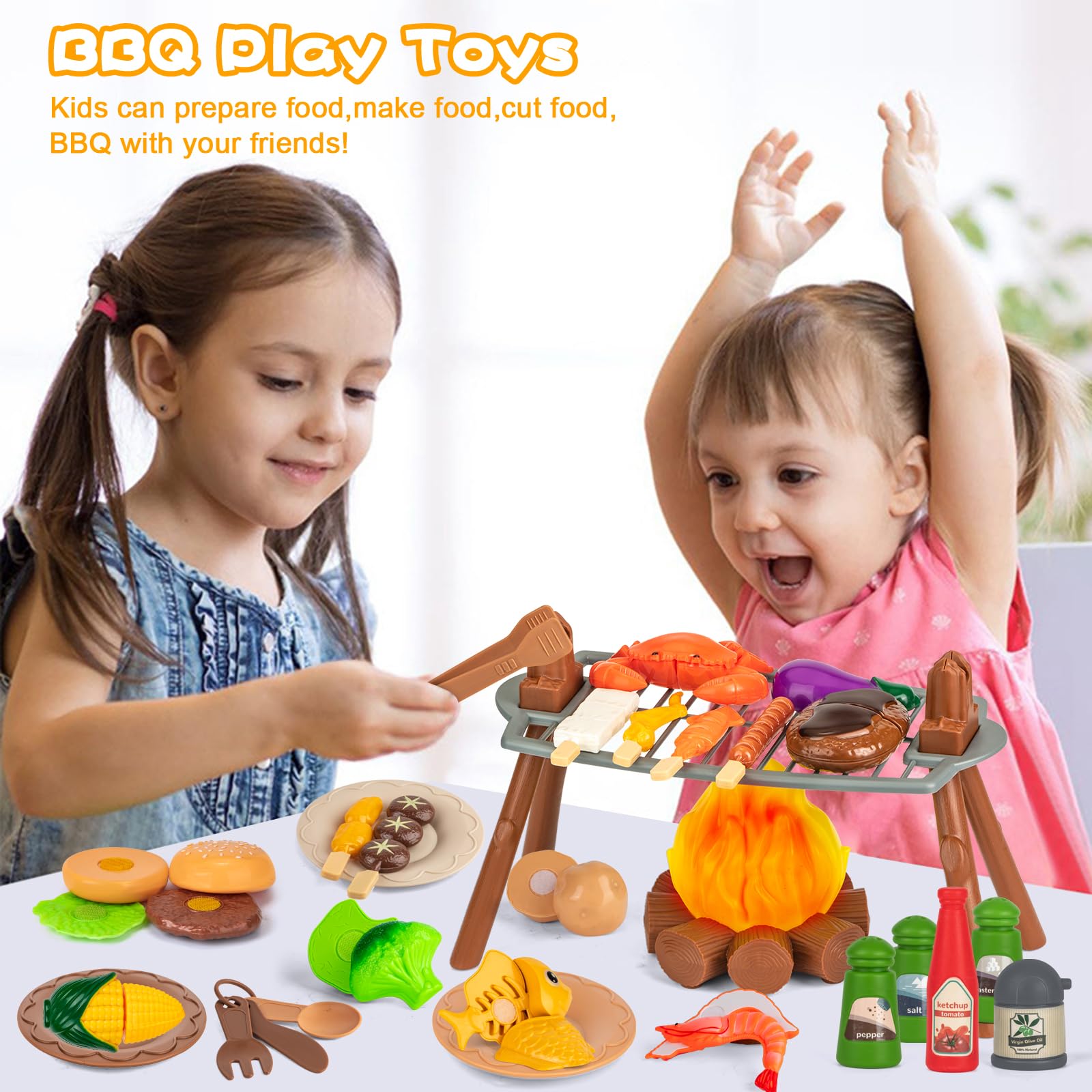 NisKaqsn toy BBQ grill set encourages role-play cooking adventures