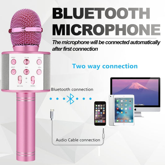 Niskite kids karaoke microphone recording a performance for later playback