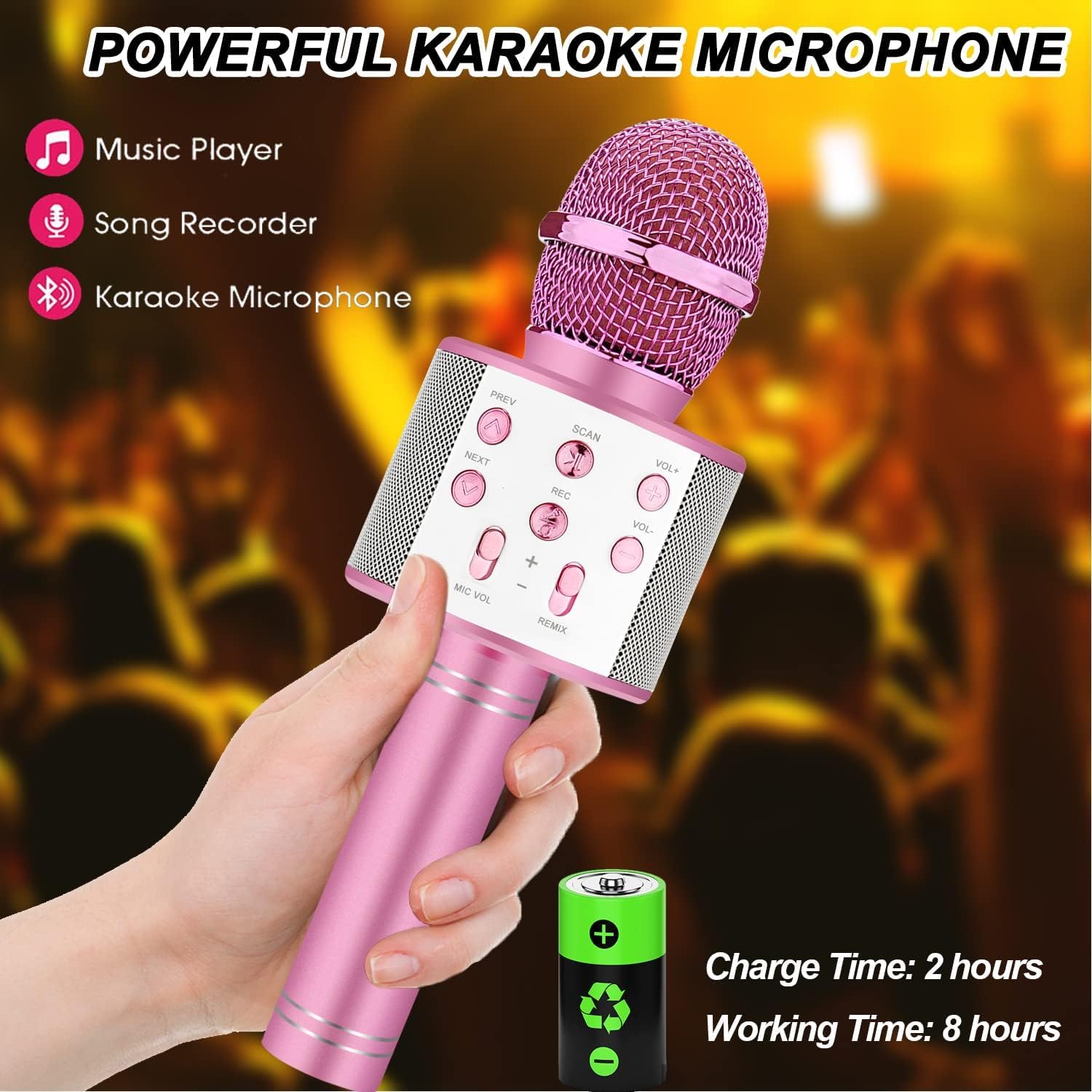 Niskite karaoke microphone with fun voice effects to create character voices