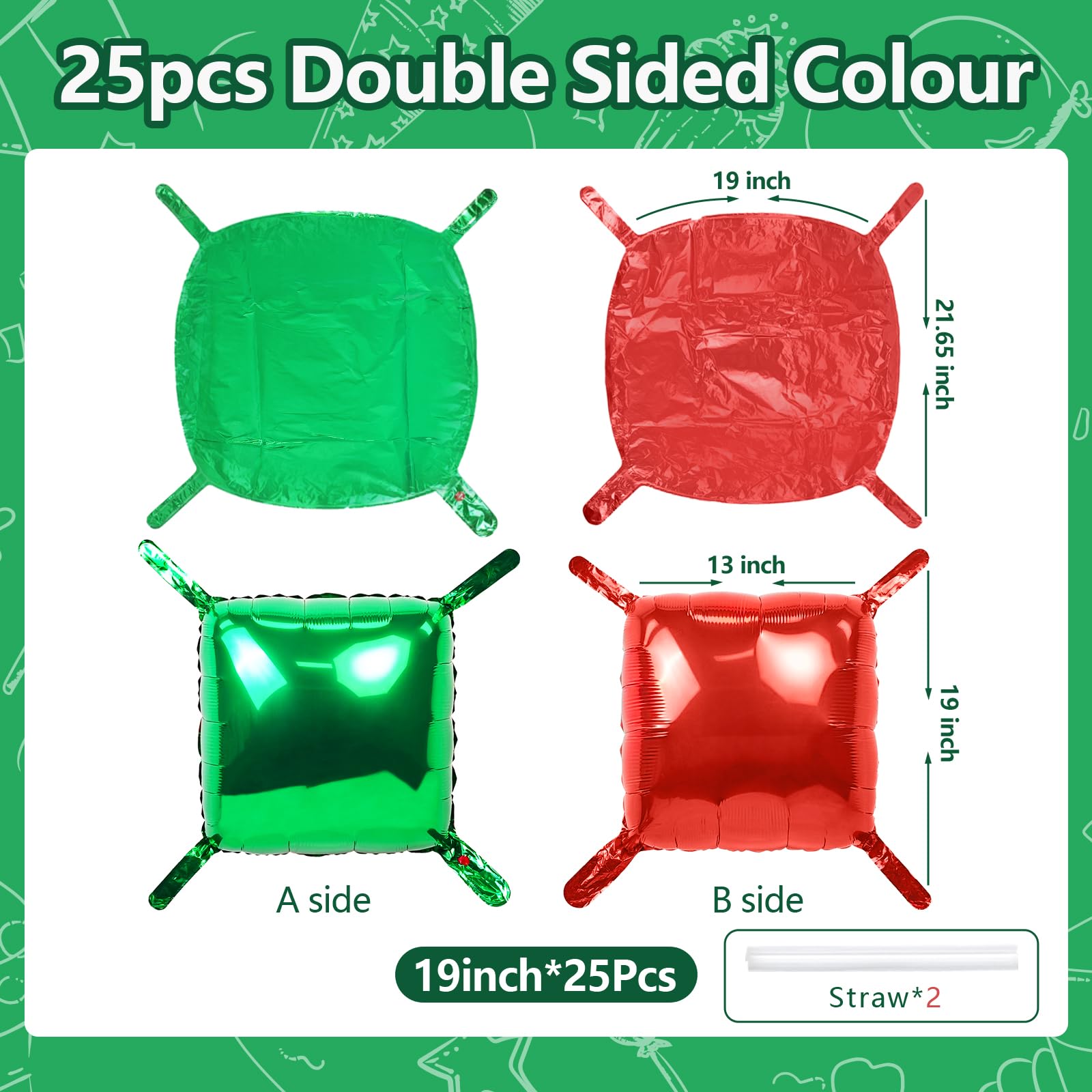 NISOCY double-sided square foil balloons used to create arches or walls with dynamic color.