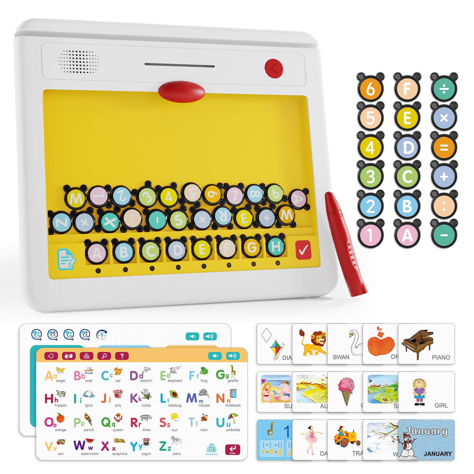 Nitigo electric learning toy with magnetic pen for screen-free math and reading play