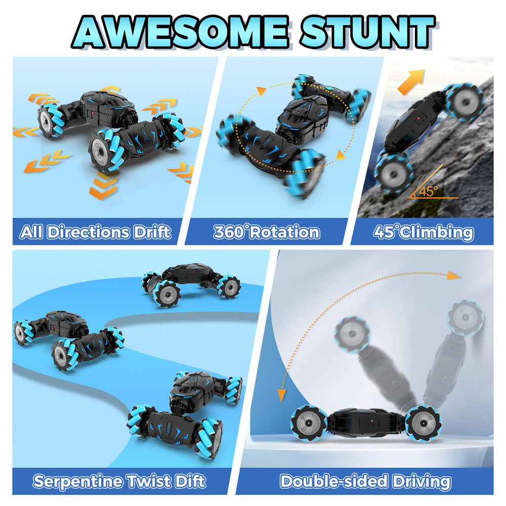 Nitigo Gesture RC Car performing 360-degree rotation for thrilling stunts.