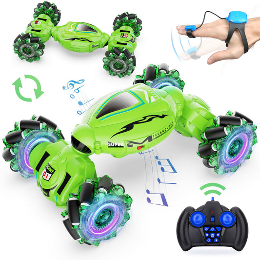 Nitigo Gesture RC Car front view with responsive lights for indoor and outdoor play