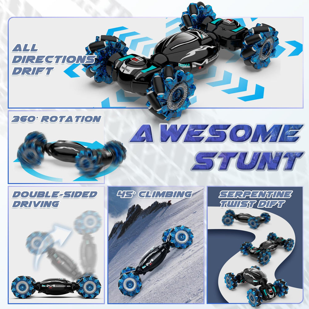 Nitigo Gesture RC Car performs 360° rotation for dynamic stunts.