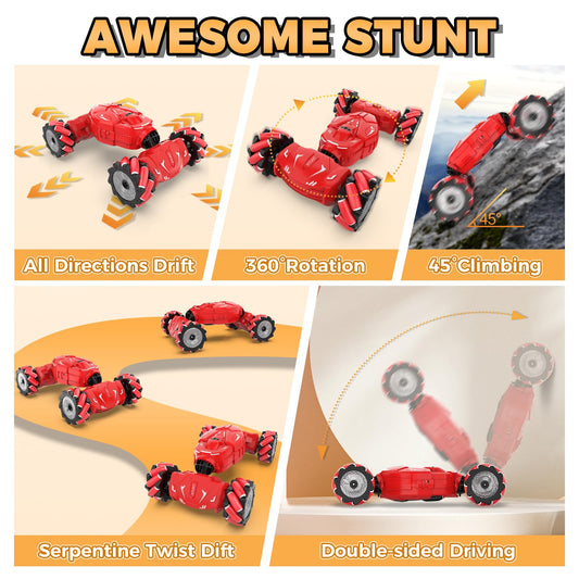 Nitigo Gesture RC Car side view showing 4WD stability on diverse surfaces.