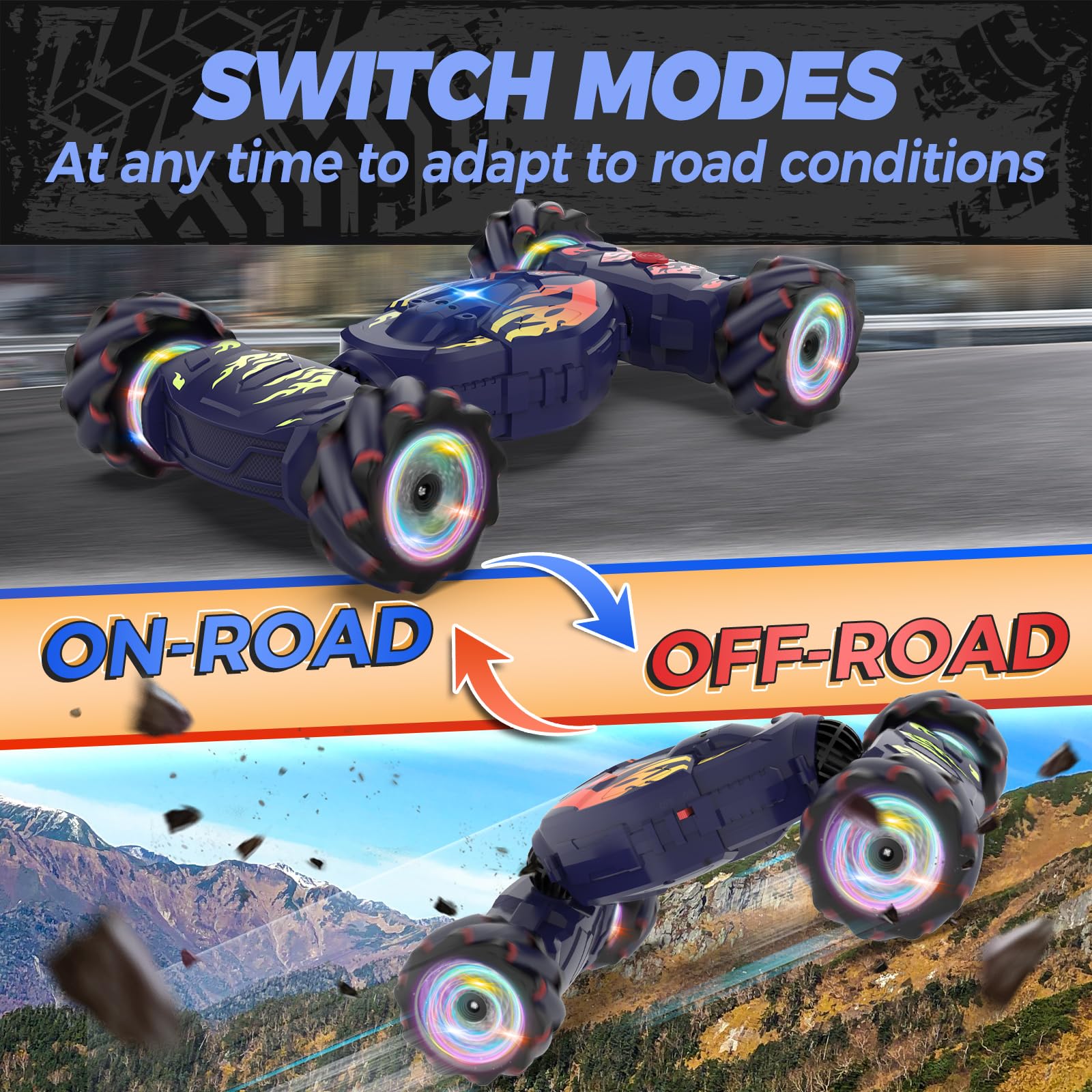 Nitigo Gesture RC Car top view reveals multiple control modes at a glance.