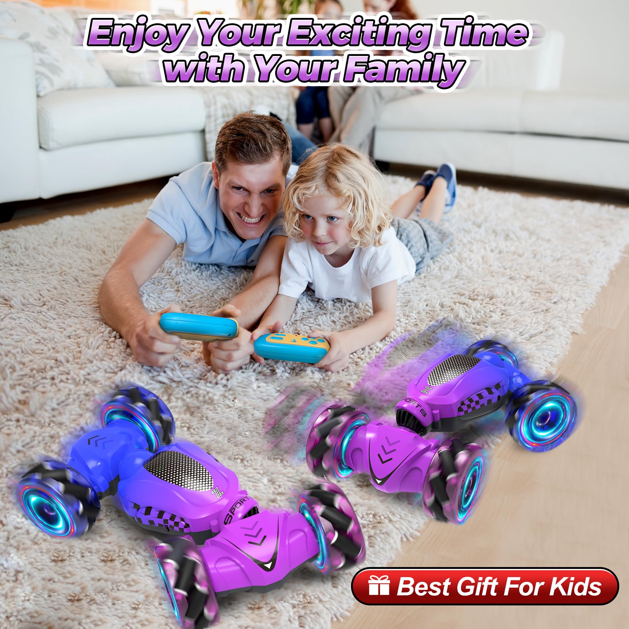 Nitigo remote control car with dual batteries and USB charging for longer play.