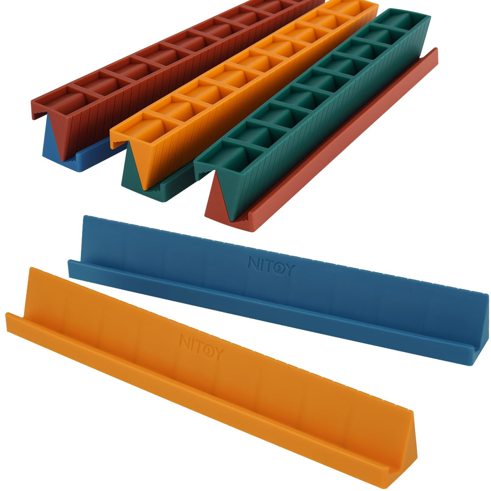 NiToy domino racks set of eight in colorful finishes for tidy, accessible play.