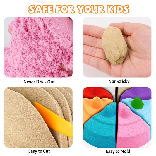 NiToy FlexiSand color palette enables vivid scenes and color mixing.
