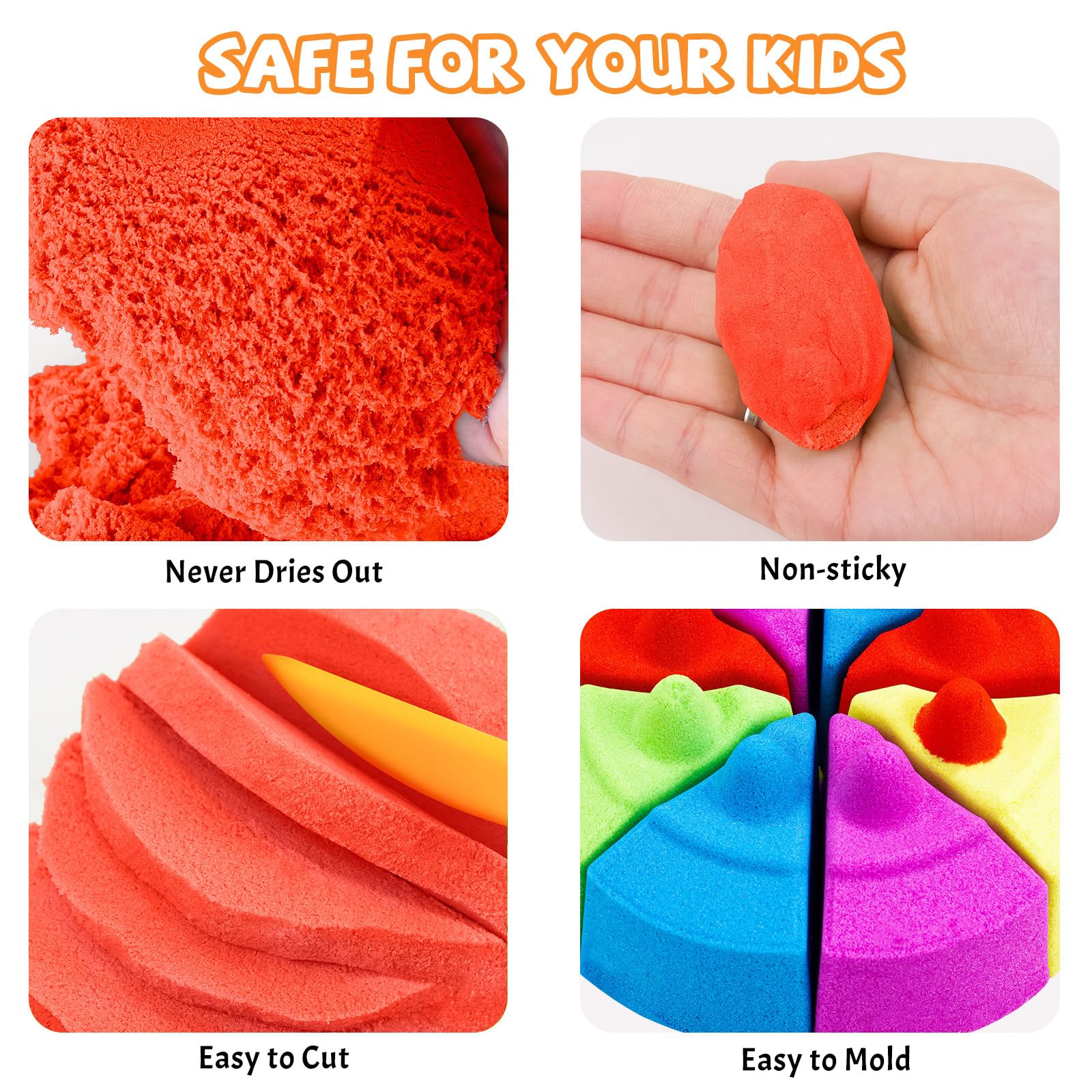 Children playing with NiToy FlexiSand in a sandbox for sensory fun