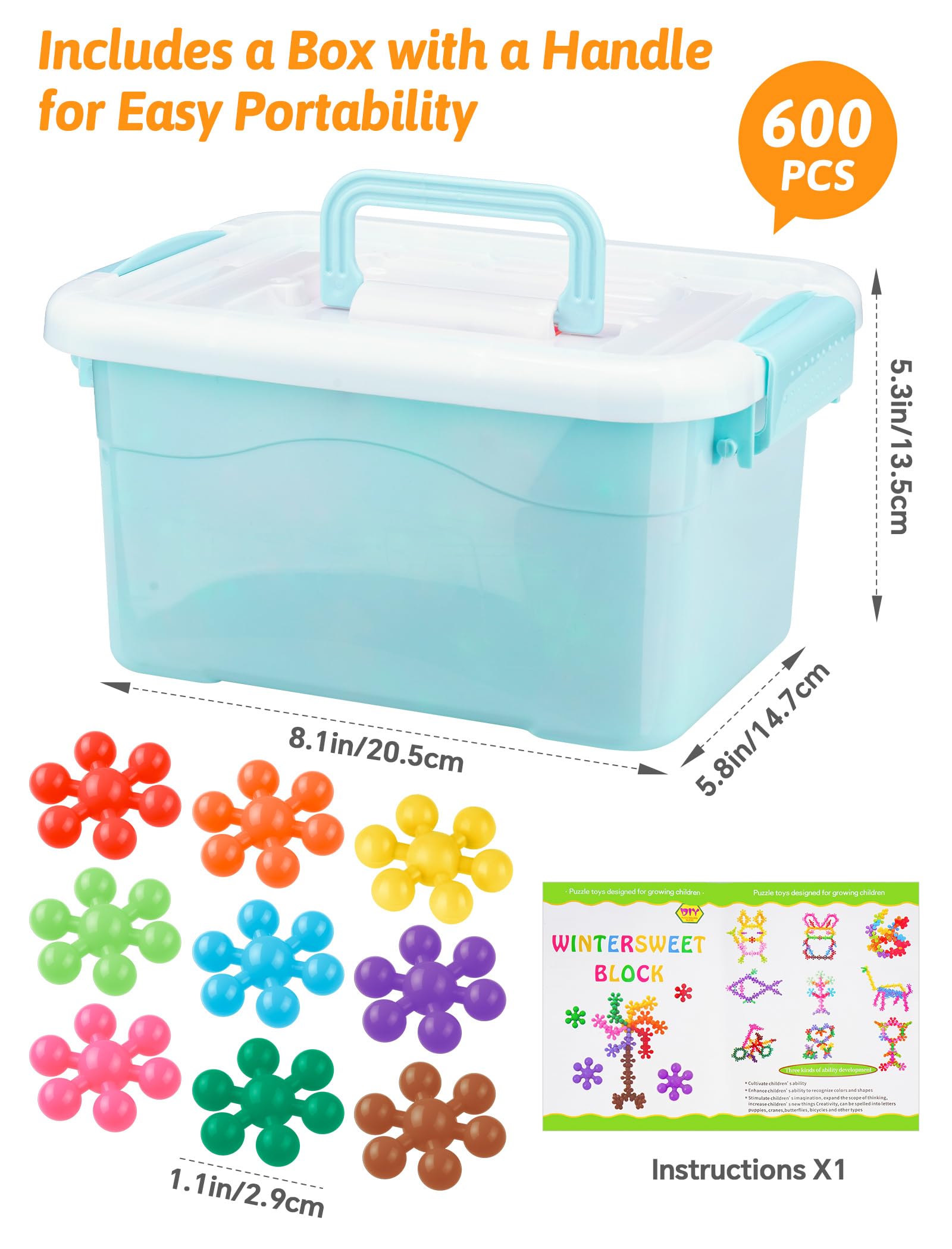 NiToy storage box keeps pieces organized for quick setup.