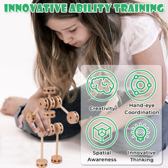 NiToy wooden blocks closeup highlights natural joints and smooth edges for safe play