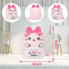 NIUBEHOHO plush cat with a rosy bow for adorable gift moments