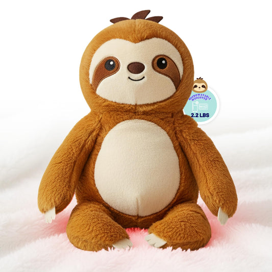 NIUBEHOHO microwavable sloth plush full view showing cuddly design and warmth potential