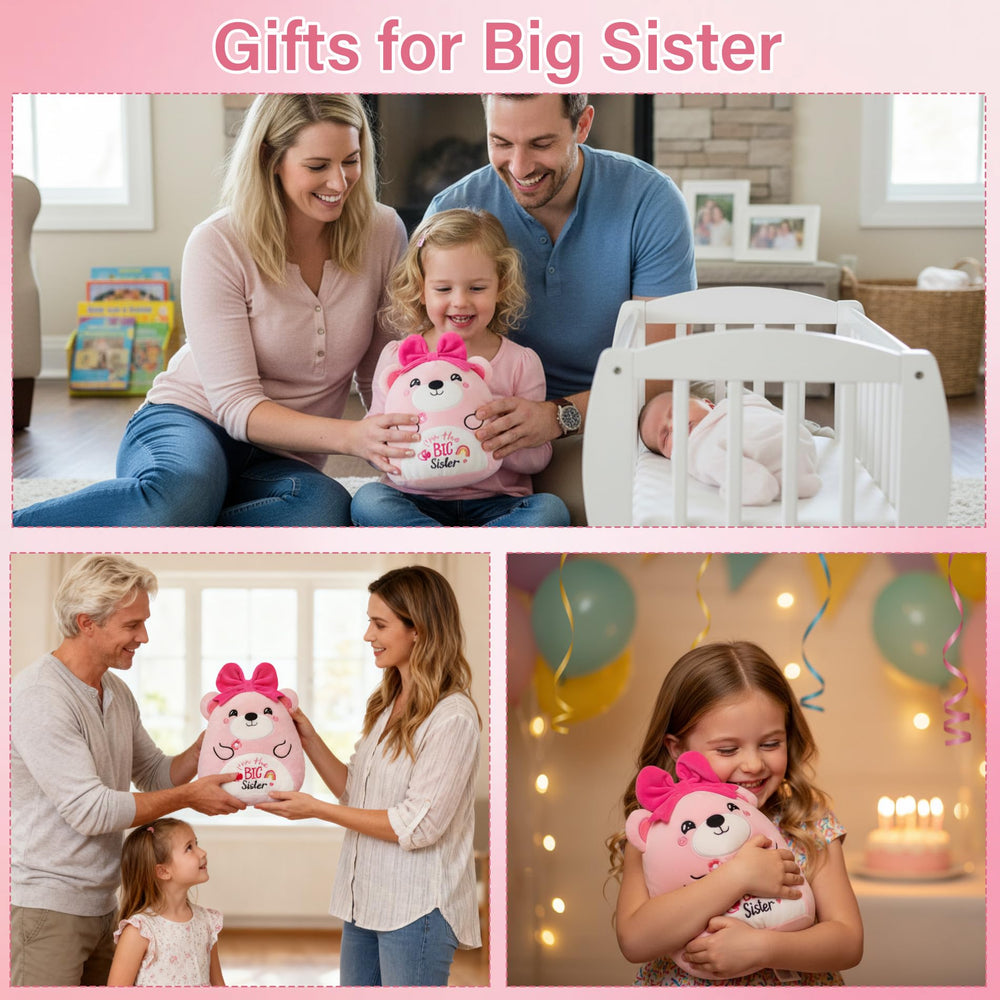 NIUBEHOHO pink bear with bow, safe for cuddles and play