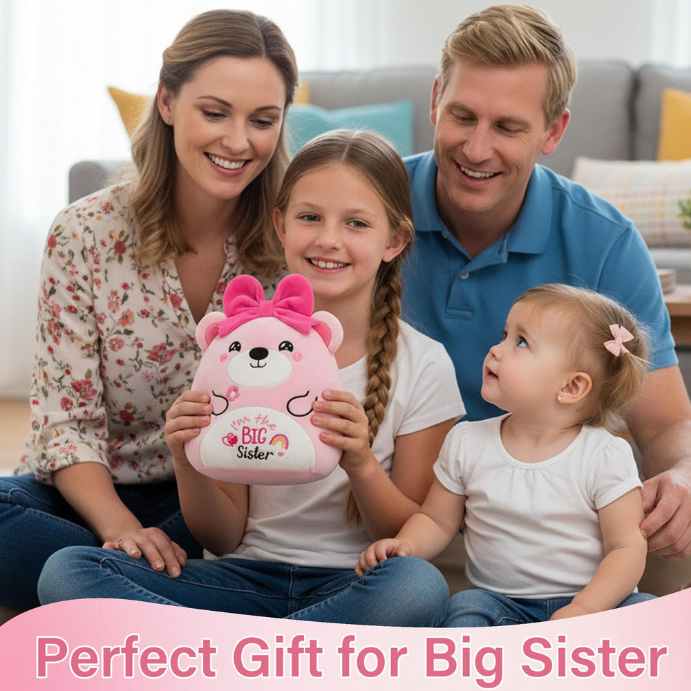 NIUBEHOHO pink bear with bow, soft cuddle companion