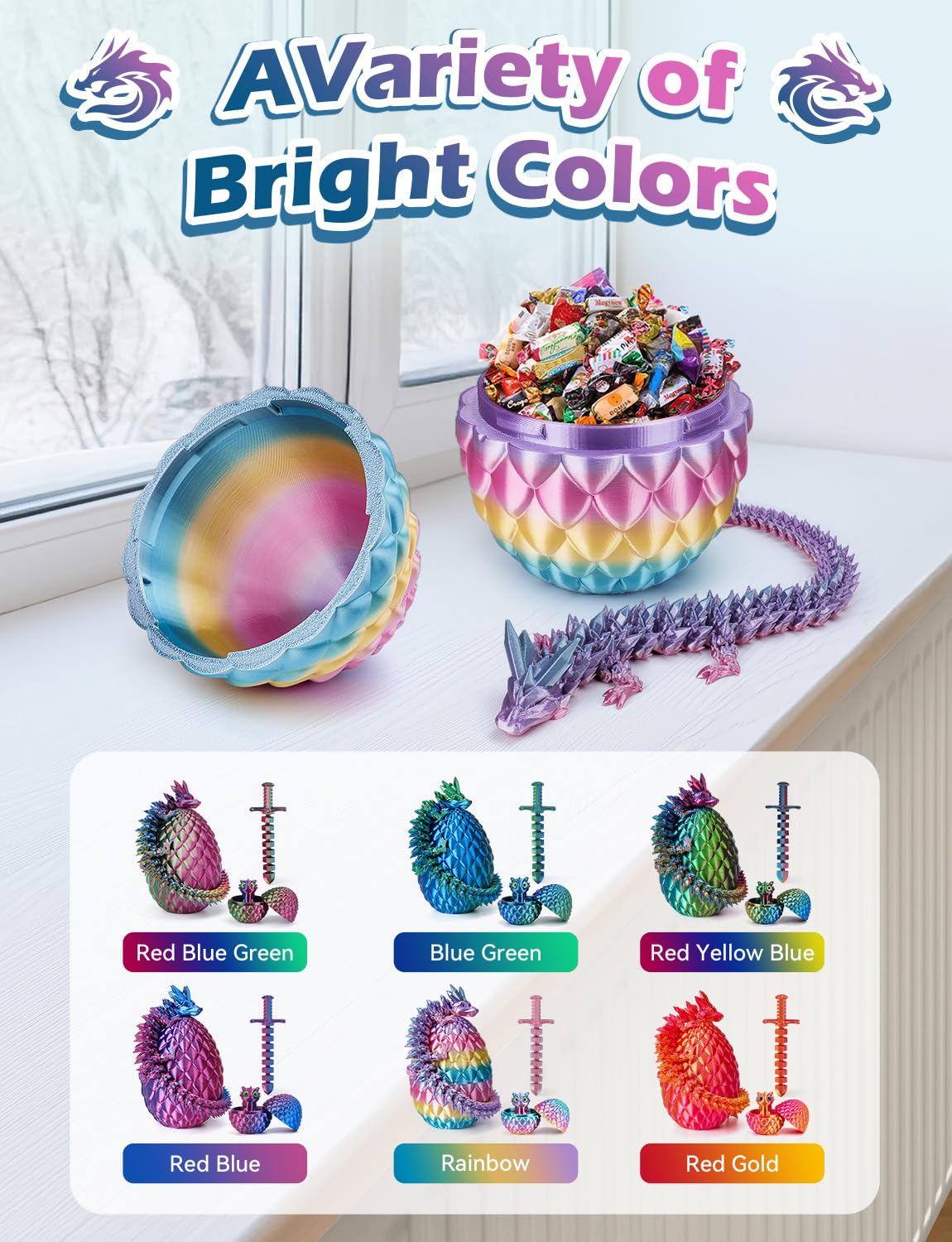 NIUCOO dragon egg made with safe PLA for kids’ play.