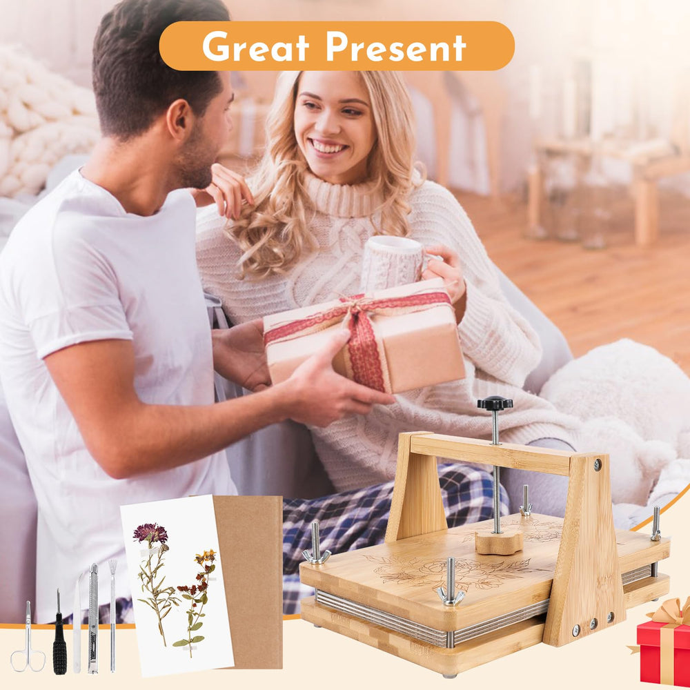 NIUGRECF studio-ready flower press for home crafting or classroom use