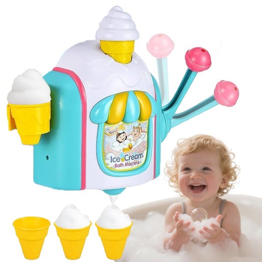 Niulife bubble ice cream bath toy cone inspires imaginative tub play