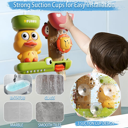 Niulife suction cups bath toy grips smooth walls for quick, tool-free setup.