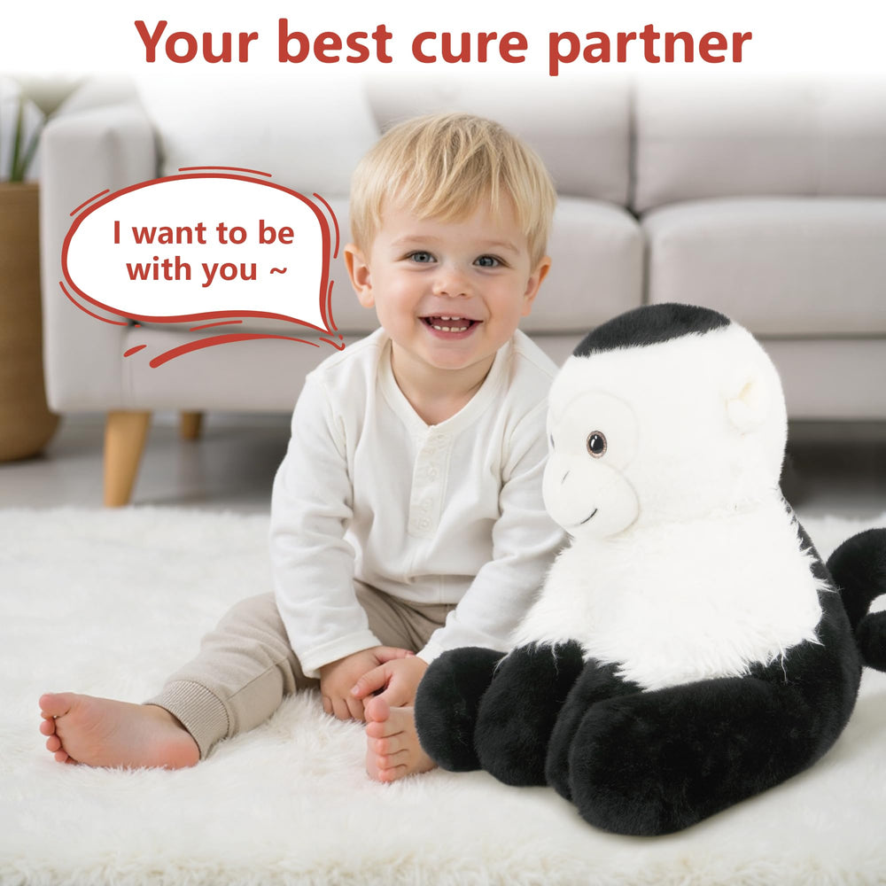 Niuniu Daddy 14inch weighted monkey in a hugging pose, ideal for stress-relief moments