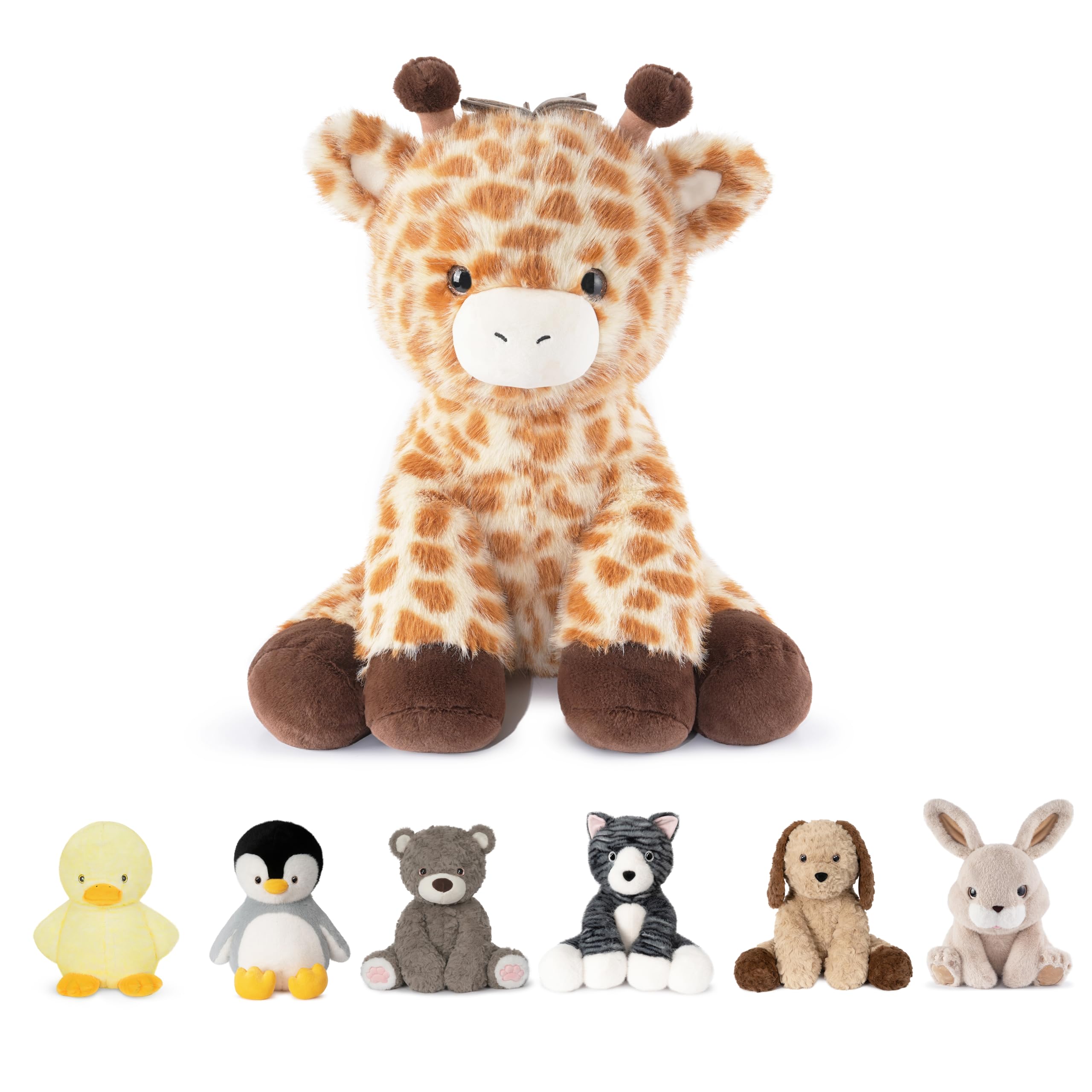 Niuniu Daddy 14-inch weighted giraffe front view for cozy hugs and calming vibes