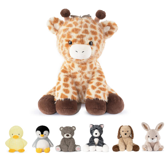 Niuniu Daddy 14-inch weighted giraffe front view for cozy hugs and calming vibes