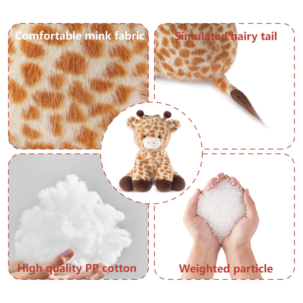 Niuniu Daddy 14-inch weighted giraffe in car for soft comfort during travel
