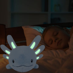 Niuniu Daddy 18-inch axolotl weighted plush back view suggests size and cuddling potential