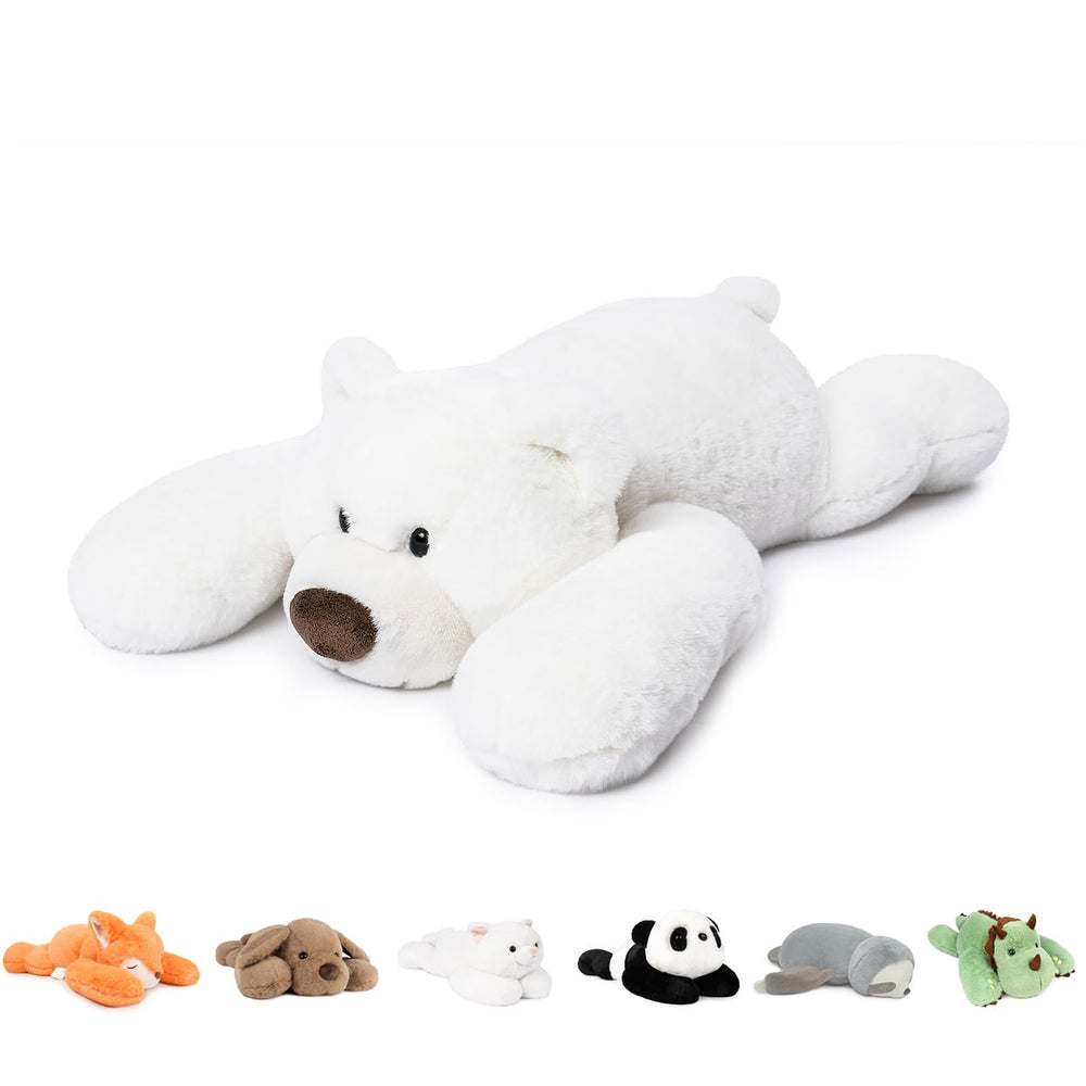 Niuniu Daddy 20-inch polar bear weighted stuffed animal offering calming hug appeal