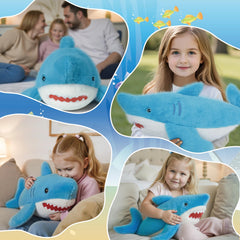Bedroom setup with Niuniu Daddy shark for bedtime calming.