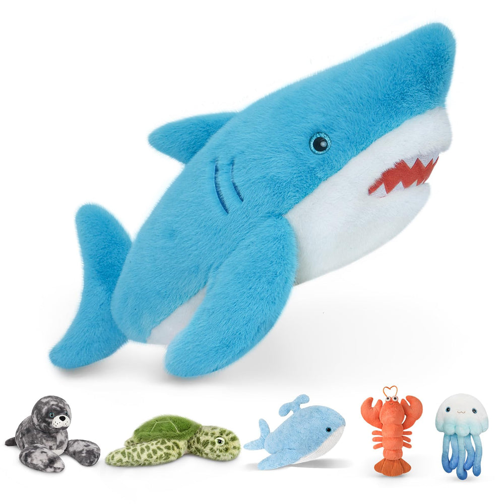 Niuniu Daddy 23'' Shark Weighted Plush, full view for cozy hugging and comfort.