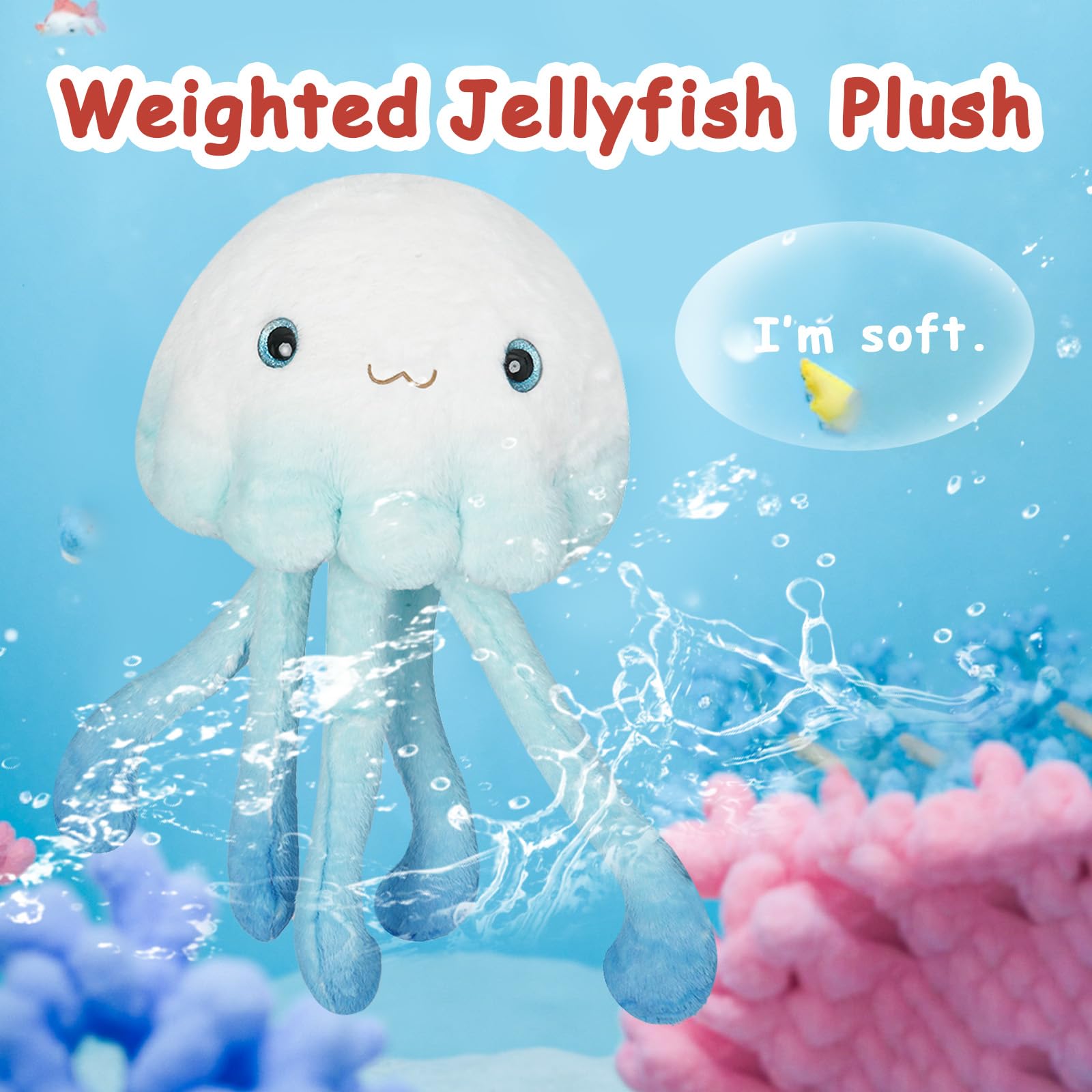 Soft fur texture of Niuniu Daddy jellyfish invites touch and cozy cuddling.