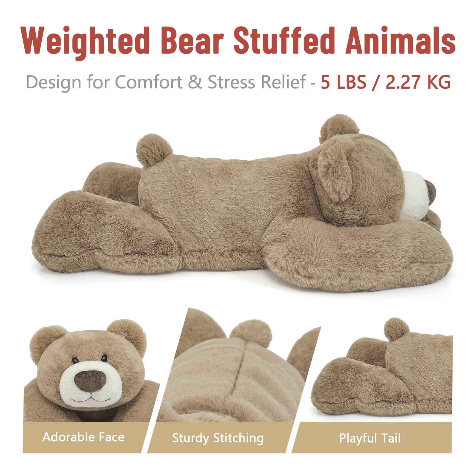 Niuniu Daddy 24in weighted teddy bear in arm for hugs