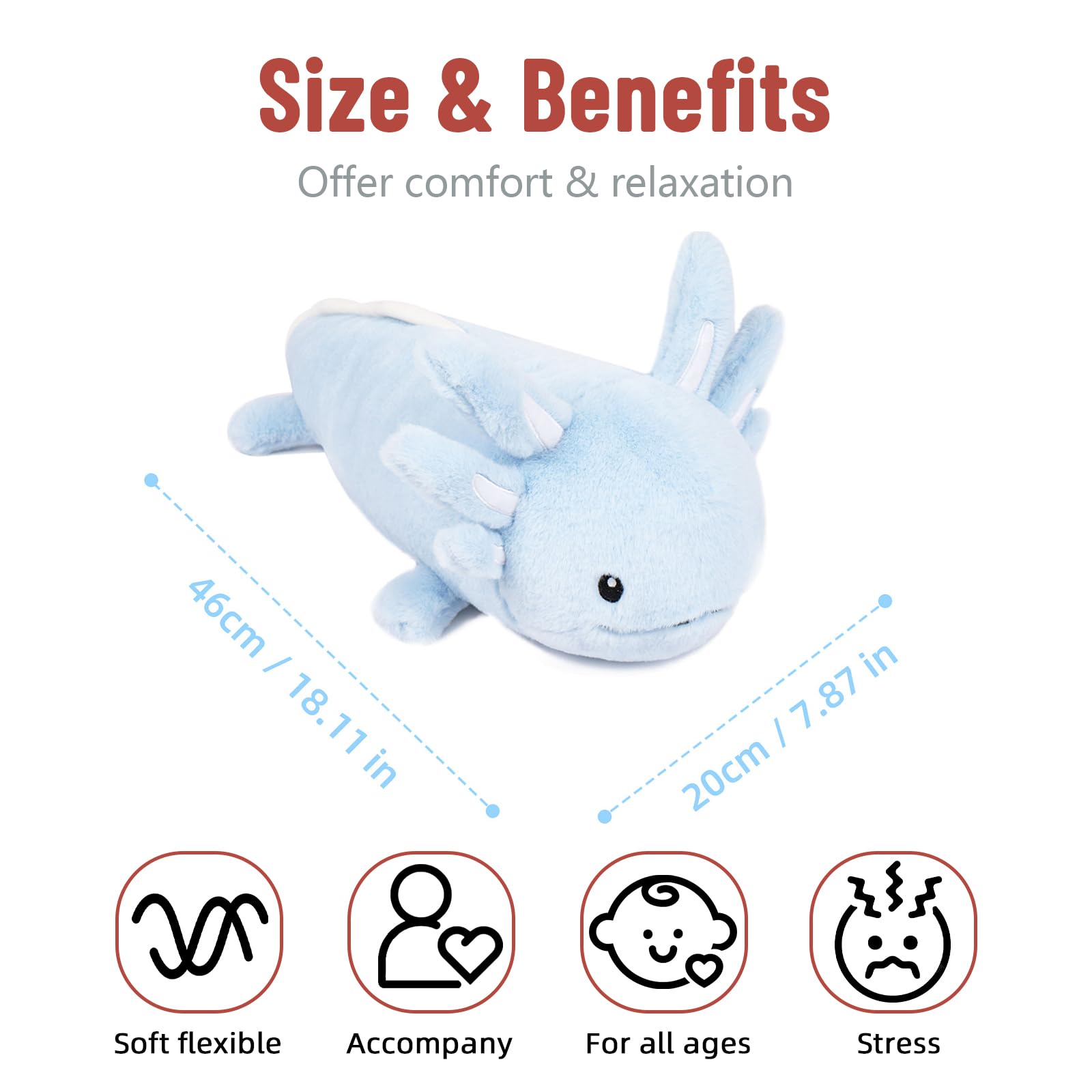 Niuniu Daddy blue axolotl weighted plush easy-care fabric for quick cleaning