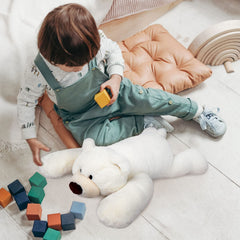 Niuniu Daddy large white bear plush toy with soft fur and cuddly presence